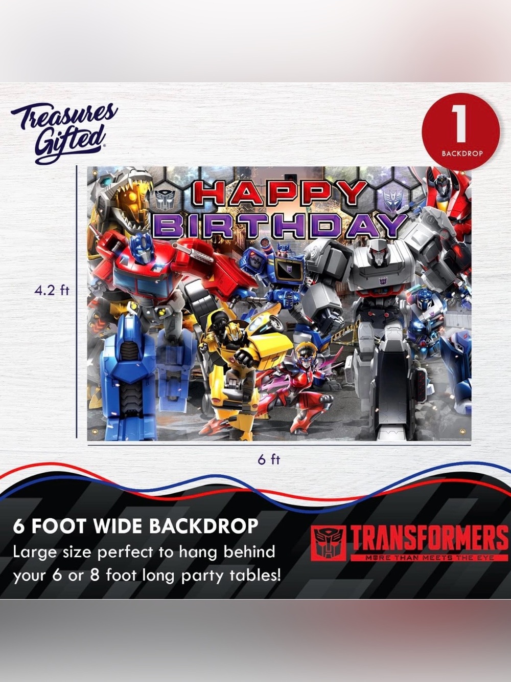Transformers Party themed Backdrop / cupcake decoration / gift bags / tablecover